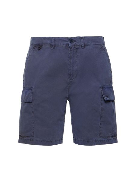 Stribet bomuld cargo shorts Sundek blå