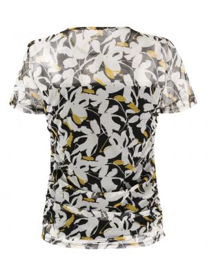 Caurspīdīgs t-krekls ar ziediem ar apdruku Dkny