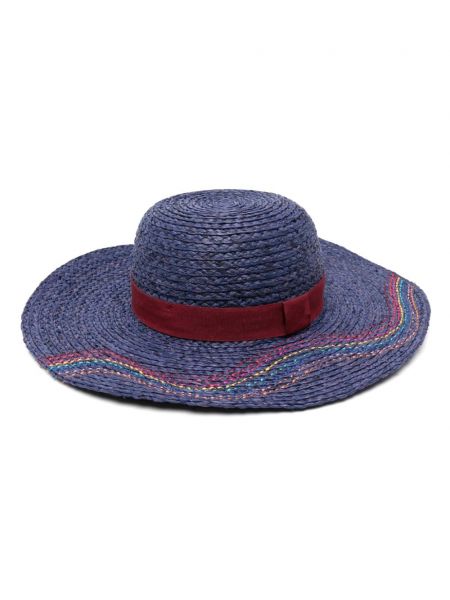 Ψάθινο καπέλο Paul Smith μπλε