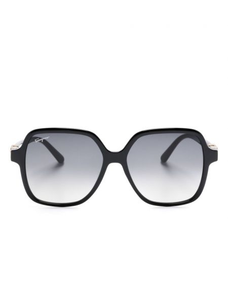 Oversize saulesbrilles Ferragamo melns