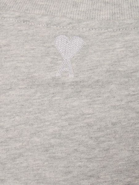 Camiseta de algodón Ami Paris gris