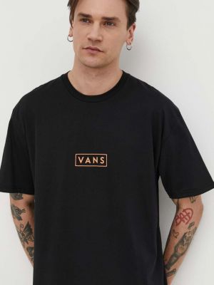 Koszulka bawełniana z nadrukiem Vans czarna