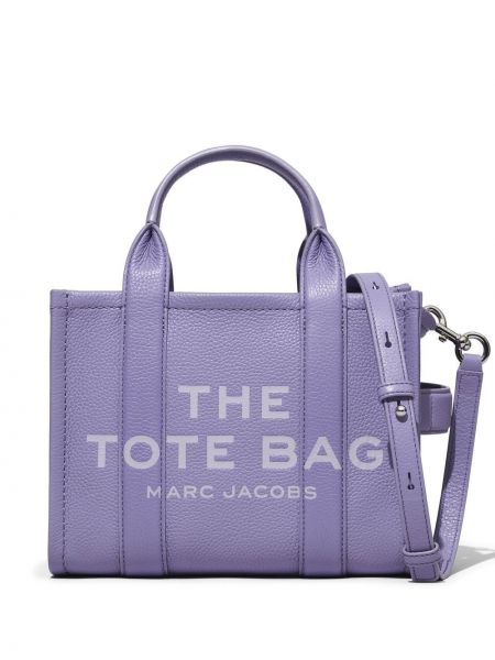 Kožená nákupná taška Marc Jacobs fialová
