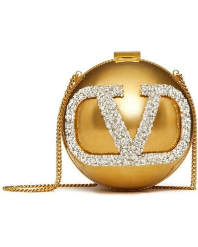 Pisemska torbica s kristali Valentino Garavani zlata