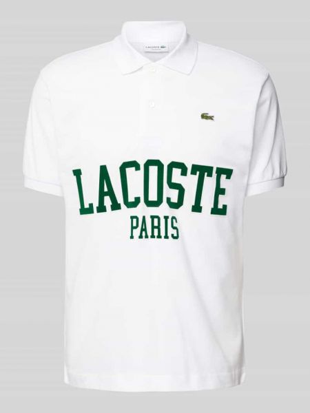 Koszulka z nadrukiem klasyczna Lacoste biała