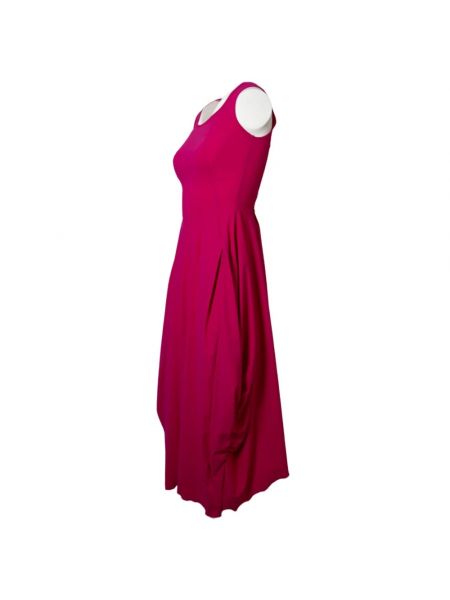 Sukienka midi bez rękawów z dekoltem w serek High różowa