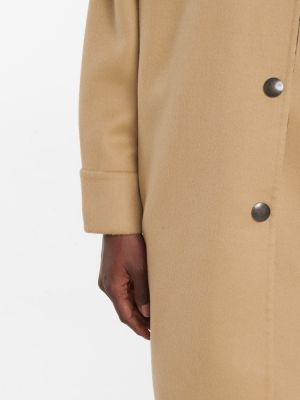 Abrigo corto de lana de cachemir con estampado de cachemira Prada beige