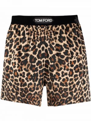Pantalones cortos con estampado leopardo Tom Ford negro