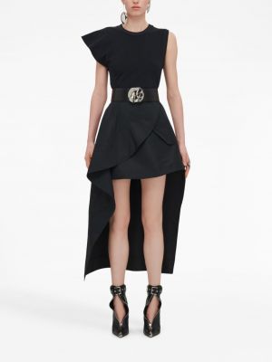 Asymetrické midi šaty Alexander Mcqueen černé