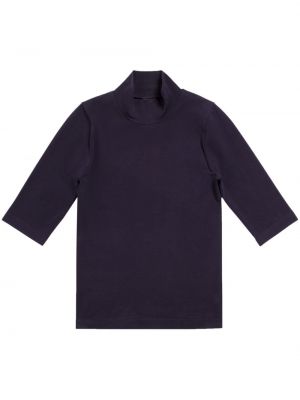Medvilninis siuvinėtas marškinėliai Balenciaga mėlyna