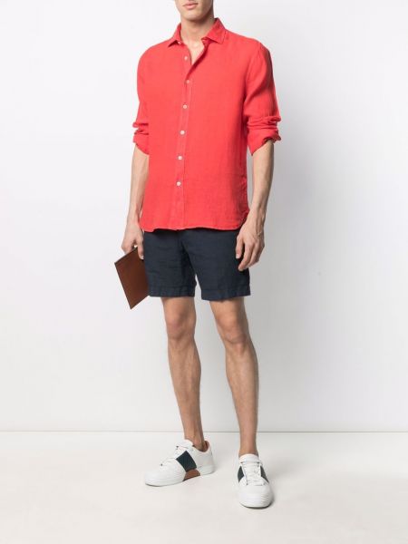 Camisa con botones de lino 120% Lino rojo
