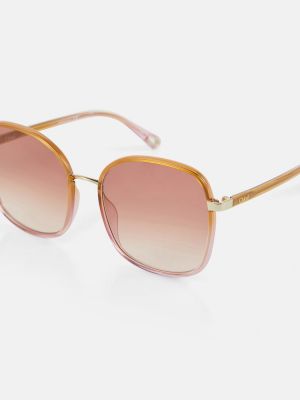 Oversized sluneční brýle Chloã© růžové