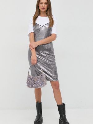 Платье мини Guess серебряное
