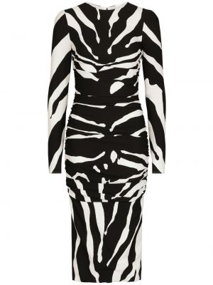Dlouhé šaty s potlačou so vzorom zebry Dolce & Gabbana