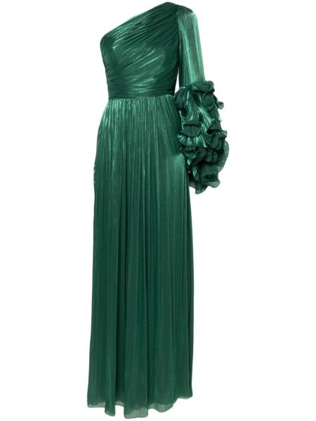 Sukienka koktajlowa z falbankami Costarellos zielona