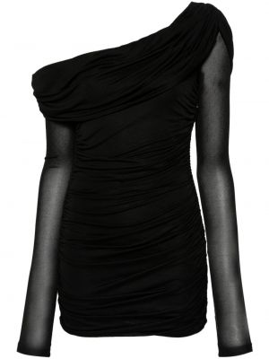 Mini obleka z draperijo Blumarine črna