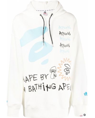 Trykt hettegenser Aape By *a Bathing Ape® hvit