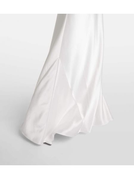 Vestido largo de raso Galvan blanco