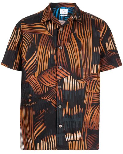 Camisa con estampado con estampado abstracto Ps Paul Smith marrón
