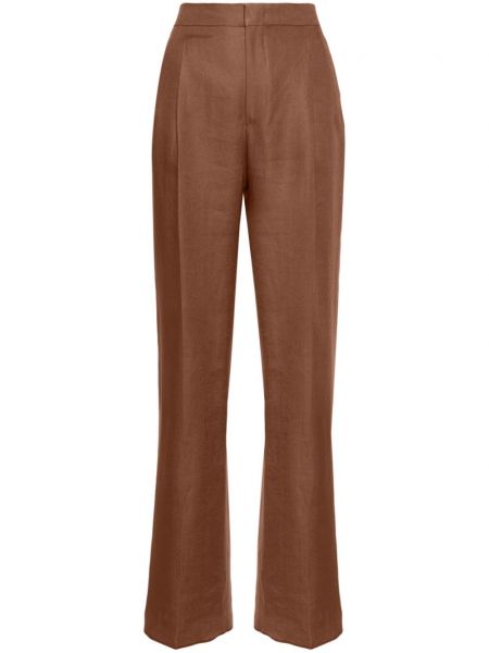 Pantalon droit plissé Tagliatore marron