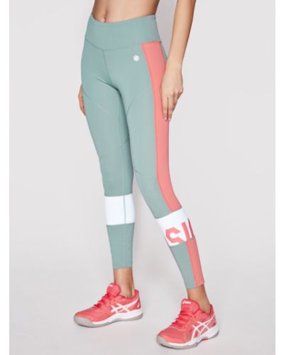Asics Leggings Color Block 2032A410 Zöld Slim Fit