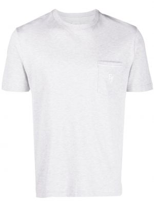 Bavlněné tričko s kapsami Eleventy šedé