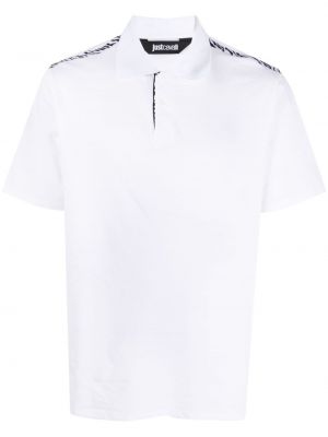 Polo majica s printom Just Cavalli bijela