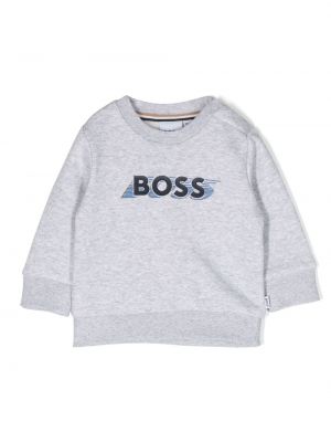 Felpa con stampa Boss Kidswear grigio