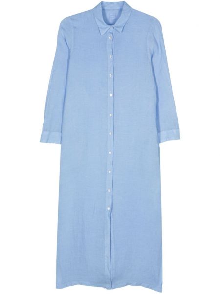 Lněné midi šaty 120% Lino modré