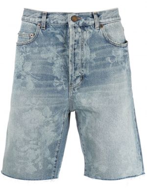 Kratke jeans hlače s potiskom Saint Laurent