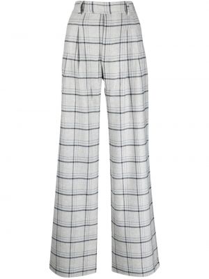 Relaxed fit hlače s karirastim vzorcem Stella Nova siva