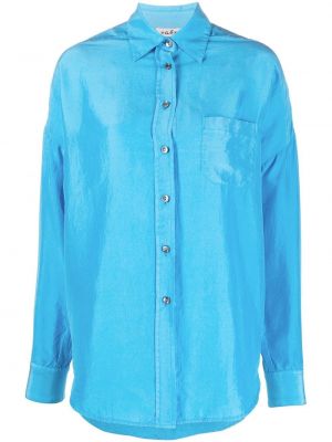 Hedvábná košile Alberto Biani modrá