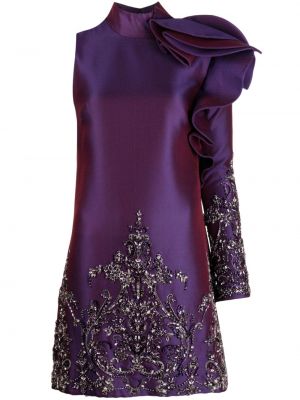 Sukienka wieczorowa z koralikami Saiid Kobeisy fioletowa