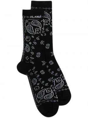 Čarape s printom s paisley uzorkom Alanui crna