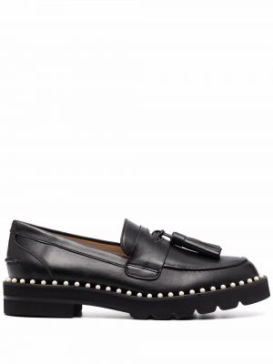 Pantofi loafer cu perle Stuart Weitzman negru