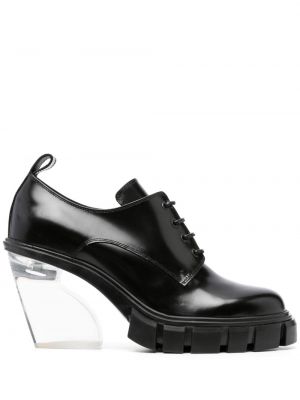 Pantofi cu toc cu șireturi din piele din dantelă Simone Rocha negru
