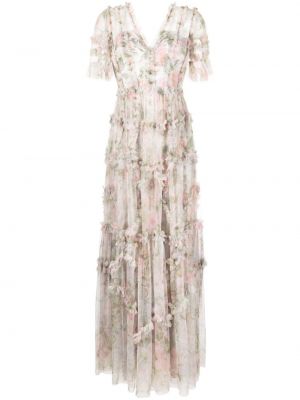 Rochie de seară cu model floral cu imagine Needle & Thread roz