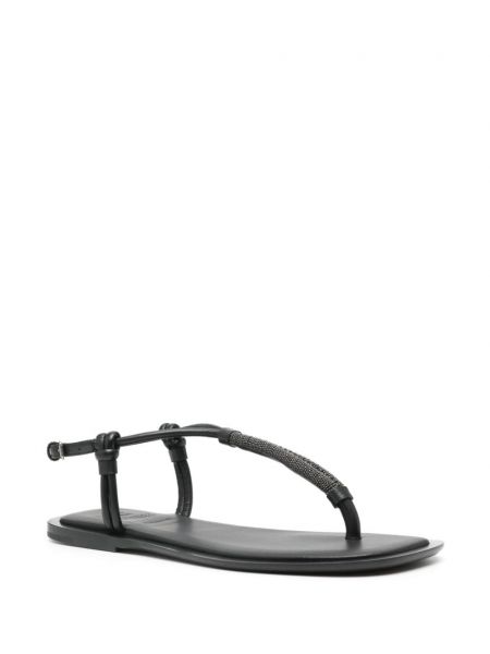 Leder sandale Brunello Cucinelli schwarz
