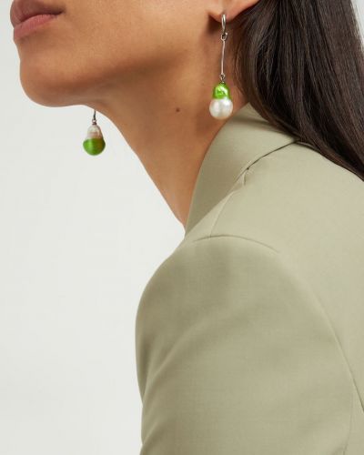 Náušnice s perlami Panconesi zelené