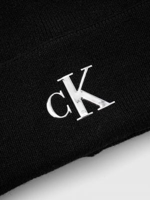 Вовняна шапка Calvin Klein Jeans чорна