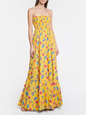 Kvetinové dlouhé šaty Caroline Constas oranžová