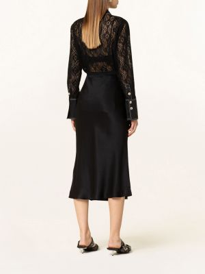 Saténové pouzdrová sukně Anine Bing černé