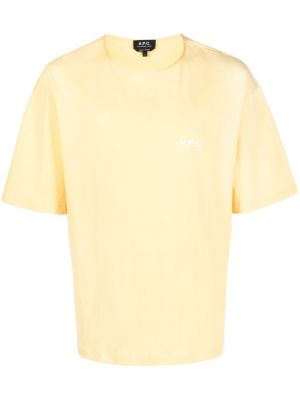 Тениска с принт A.p.c. жълто