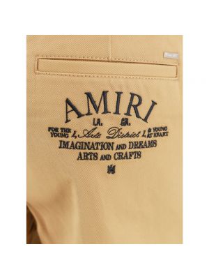 Pantalones cortos con cremallera de algodón Amiri beige