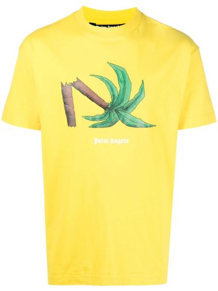 T-shirt con stampa Palm Angels giallo