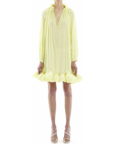 Pliszírozott fodros mini ruha Lanvin sárga