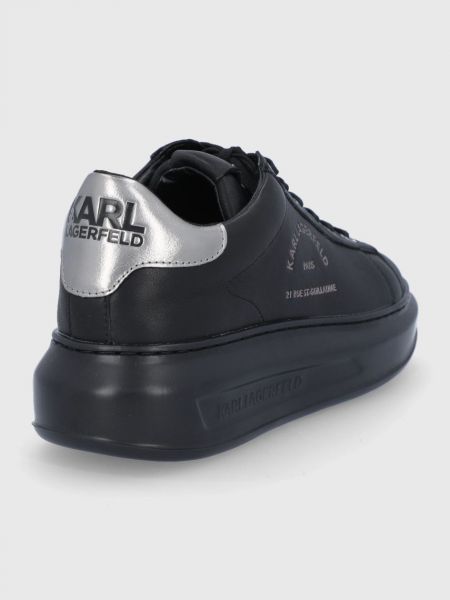 Sneakerși din piele cu platformă Karl Lagerfeld negru