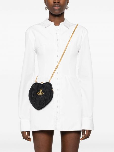 Shopper kabelka se srdcovým vzorem Vivienne Westwood černá