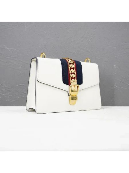 Bolsa de hombro de cuero retro Gucci Vintage blanco