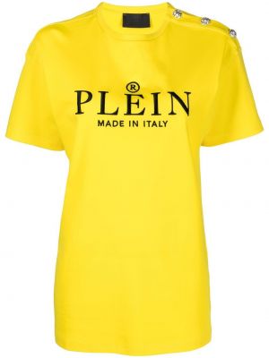 Тениска бродирана Philipp Plein жълто